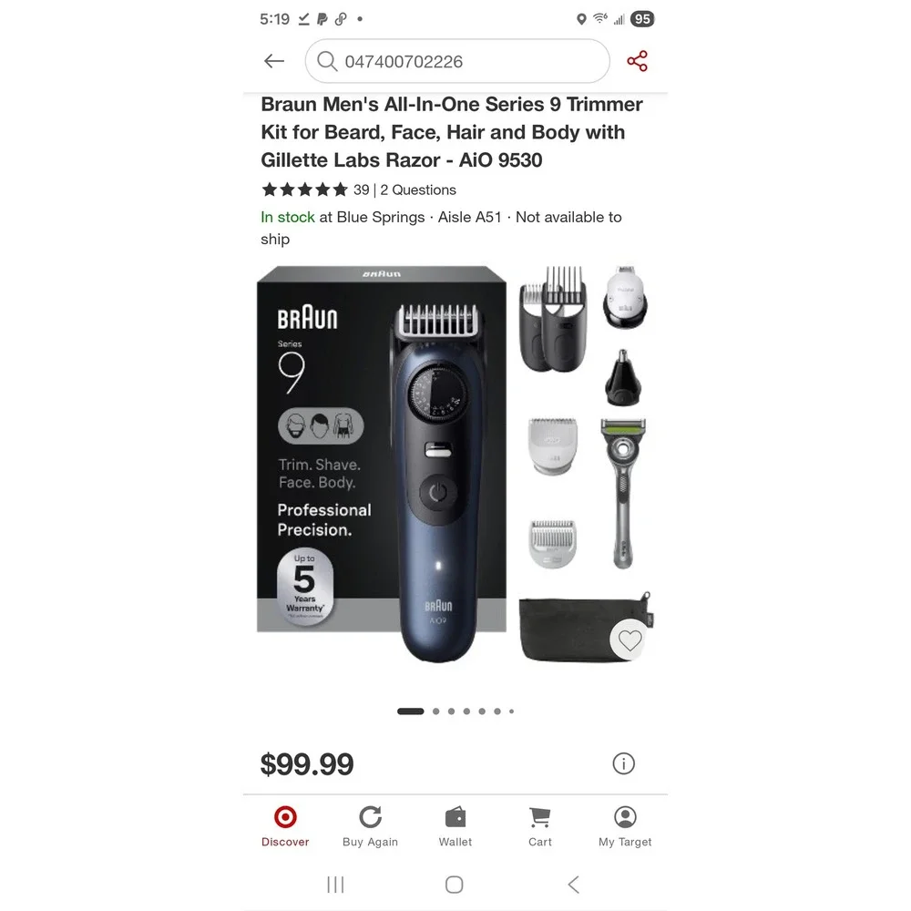 Braun Men All-In-One‎ Series 9 Trimmer Kit Beard Face Hair Body Razor AiO 9530